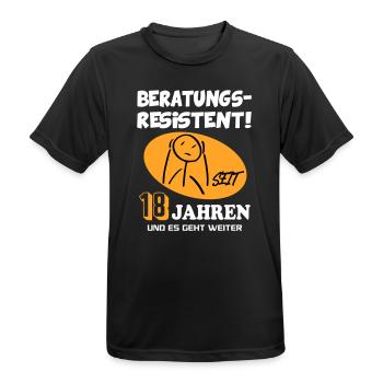 Comic Geburtstag 18 Jahre Happy Birthday - Männer T-Shirt atmungsaktiv - Schwarz - Vorne - AI Model Male 178 light (178cm)