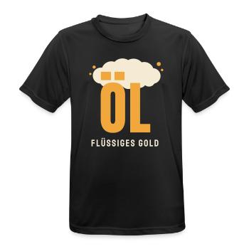 Öl Bier lustiger Spruch Bierliebhaber Geschenk - Männer T-Shirt atmungsaktiv - Schwarz - Vorne - AI Model Male 178 light (178cm)