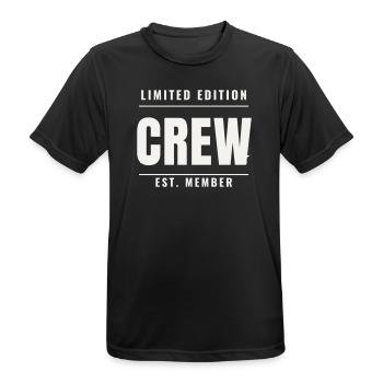 Crew Limited Edition Badge Est Team Staff Event - Men's Breathable T-Shirt - black - Front - AI Model Male 178 light (178cm)