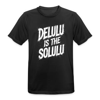 Delulu est le Solulu - T-shirt respirant Homme - noir - Devant - AI Model Male 178 light (178cm)