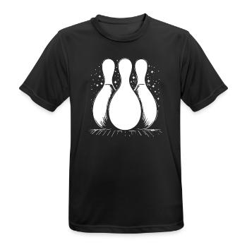 Quilles de bowling - T-shirt respirant Homme - noir - Devant - AI Model Male 178 light (178cm)