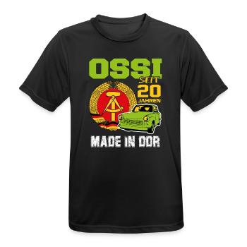 Geburtstag DDR Ossi Ost Produkt 20 Jahre - Männer T-Shirt atmungsaktiv - Schwarz - Vorne - AI Model Male 178 light (178cm)