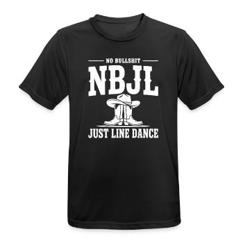 NBJL – No Bullshit Just Line Dance - Men's Breathable T-Shirt - black - Front - AI Model Male 178 light (178cm)