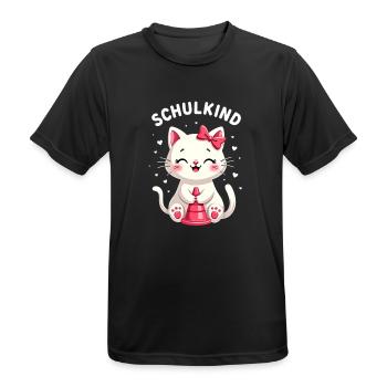 Schulkind 2026 Einschulung 2026 Schulanfang - Männer T-Shirt atmungsaktiv - Schwarz - Vorne - AI Model Male 178 light (178cm)