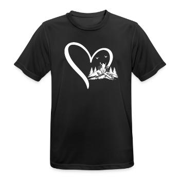 Hiking Lover Mountain Hiking Heart Mountain Lover - Men's Breathable T-Shirt - black - Front - AI Model Male 178 light (178cm)
