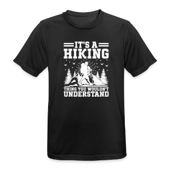 C’est un truc de randonnée que tu ne comprendrais pas - Moun - T-shirt respirant Homme - noir - Devant - AI Model Male 178 light (178cm)