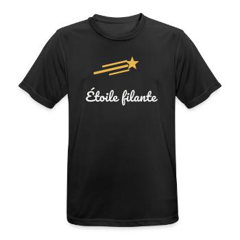 Étoile Filante Or Voeu Nuit Magie Rêve Chance - Männer T-Shirt atmungsaktiv - Schwarz - Vorne - AI Model Male 178 light (178cm)