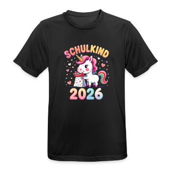 Schulkind 2026 Einschulung 2026 Schulanfang - Männer T-Shirt atmungsaktiv - Schwarz - Vorne - AI Model Male 178 light (178cm)