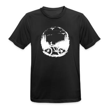 Mountain Biker Illustration - Men's Breathable T-Shirt - black - Front - AI Model Male 178 light (178cm)