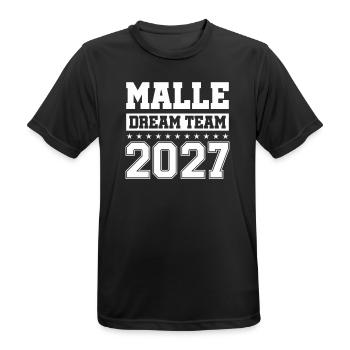 Malle Dream Team 2027 - Männer T-Shirt atmungsaktiv - Schwarz - Vorne - AI Model Male 178 light (178cm)