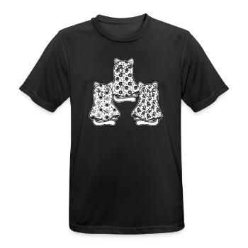 Funny Halloween Cat Ghost Halloween Cat - Männer T-Shirt atmungsaktiv - Schwarz - Vorne - AI Model Male 178 light (178cm)