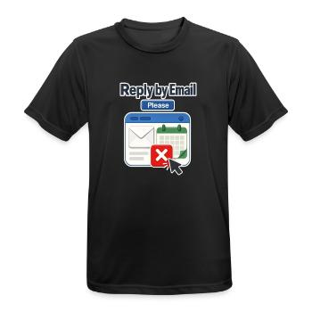 Arbeitsplatzhumor Antwort per E-Mail Bitte, Kalender De - Männer T-Shirt atmungsaktiv - Schwarz - Vorne - AI Model Male 178 light (178cm)