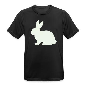 Zarte Kaninchen Silhouette - Männer T-Shirt atmungsaktiv - Schwarz - Vorne - AI Model Male 178 light (178cm)