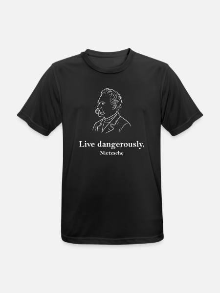 Live Dangerously Nietzsche Portrait - Men's Breathable T-Shirt - black