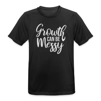 Growth Can Be Messy Personal Growth Quote Logo - Men's Breathable T-Shirt - black - Front - AI Model Male 178 light (178cm)