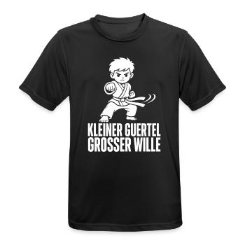 tKleiner Gürtel Großer Wille – Karate Kind - Männer T-Shirt atmungsaktiv - Schwarz - Vorne - AI Model Male 178 light (178cm)