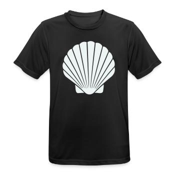 Geometrische Muschelkunst - Männer T-Shirt atmungsaktiv - Schwarz - Vorne - AI Model Male 178 light (178cm)