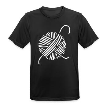 Handarbeit stricken häkeln Geschenk   - Männer T-Shirt atmungsaktiv - Schwarz - Vorne - AI Model Male 178 light (178cm)