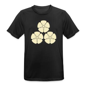 Oriental Vintage Akizuki Clan Japanese Kamon Crest - Men's Breathable T-Shirt - black - Front - AI Model Male 178 light (178cm)