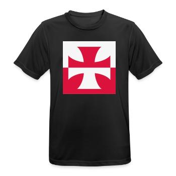 Emblème des hussards polonais – symbole blanc et rouge - T-shirt respirant Homme - noir - Devant - AI Model Male 178 light (178cm)