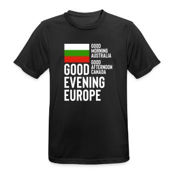 Eurovision Bulgarien - Männer T-Shirt atmungsaktiv - Schwarz - Vorne - AI Model Male 178 light (178cm)