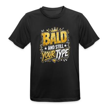 Kahl und immer dein Typ - Männer T-Shirt atmungsaktiv - Schwarz - Vorne - AI Model Male 178 light (178cm)