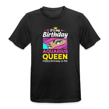 Sternzeichen Wassermann - Männer T-Shirt atmungsaktiv - Schwarz - Vorne - AI Model Male 178 light (178cm)
