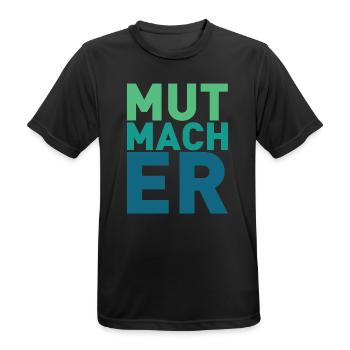 Mutmacher - Männer T-Shirt atmungsaktiv - Schwarz - Vorne - AI Model Male 178 light (178cm)