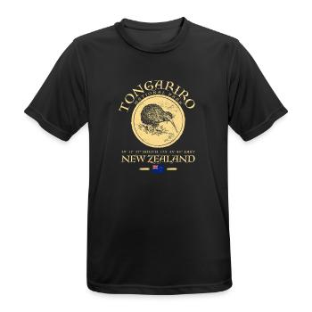 Neuseeland Tongariro Nationalpark Kiwi - Männer T-Shirt atmungsaktiv - Schwarz - Vorne - AI Model Male 178 light (178cm)