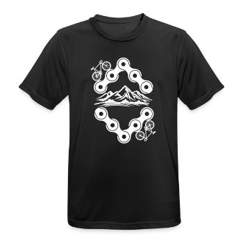 Radfahren Fahrrad Sport Radfahren Radfahrer - Männer T-Shirt atmungsaktiv - Schwarz - Vorne - AI Model Male 178 light (178cm)