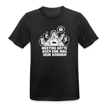 Meeting hätte auch eine Mail sein können – Shirt - Männer T-Shirt atmungsaktiv - Schwarz - Vorne - AI Model Male 178 light (178cm)