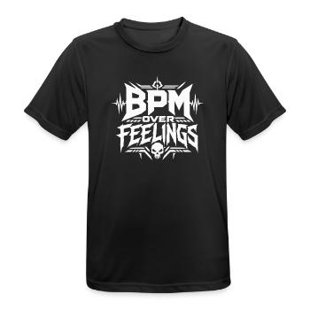 BPM Over Feelings Hard Techno Rave - Männer T-Shirt atmungsaktiv - Schwarz - Vorne - AI Model Male 178 light (178cm)