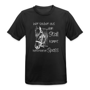 reiten Pferd Lieben Reiterin Pferde Pferdesprüche  - Männer T-Shirt atmungsaktiv - Schwarz - Vorne - AI Model Male 178 light (178cm)