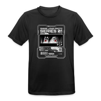 Anime Lens Proto Series 01 Mono Cyber - Männer T-Shirt atmungsaktiv - Schwarz - Vorne - AI Model Male 178 light (178cm)