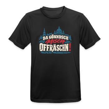 Da gönndsch misch offräschn! – Dresden - Männer T-Shirt atmungsaktiv - Schwarz - Vorne - AI Model Male 178 light (178cm)