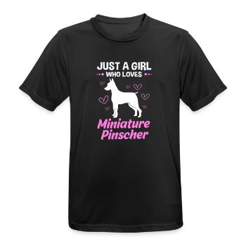 Zwergpinscher - Männer T-Shirt atmungsaktiv - Schwarz - Vorne - AI Model Male 178 light (178cm)