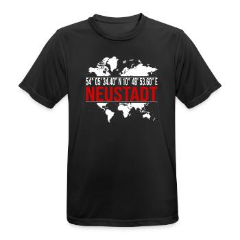Neustadt - Männer T-Shirt atmungsaktiv - Schwarz - Vorne - AI Model Male 178 light (178cm)