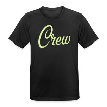 Crew Script Pastellgrün - Männer T-Shirt atmungsaktiv - Schwarz - Vorne - AI Model Male 178 light (178cm)