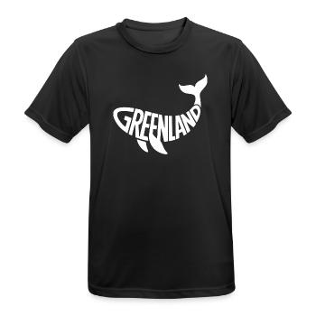  Greenland Wal Motiv Mit Walschwanz Für - Männer T-Shirt atmungsaktiv - Schwarz - Vorne - AI Model Male 178 light (178cm)