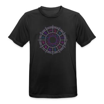 Rad der 12 Tierkreiszeichen mit Namen und Monaten - Männer T-Shirt atmungsaktiv - Schwarz - Vorne - AI Model Male 178 light (178cm)