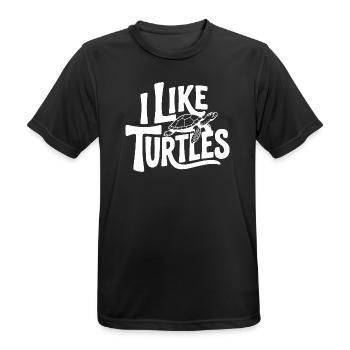 Ich mag Turtles - Männer T-Shirt atmungsaktiv - Schwarz - Vorne - AI Model Male 178 light (178cm)