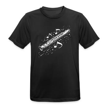 Flöte Musik Zeichnung - Männer T-Shirt atmungsaktiv - Schwarz - Vorne - AI Model Male 178 light (178cm)