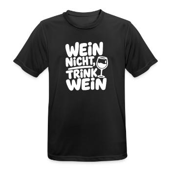 Wein Nicht Trink Wein Lustiger Spruch Statement - Männer T-Shirt atmungsaktiv - Schwarz - Vorne - AI Model Male 178 light (178cm)