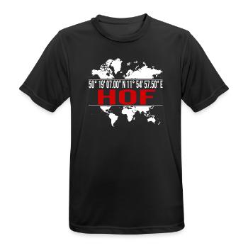 Hof - Männer T-Shirt atmungsaktiv - Schwarz - Vorne - AI Model Male 178 light (178cm)