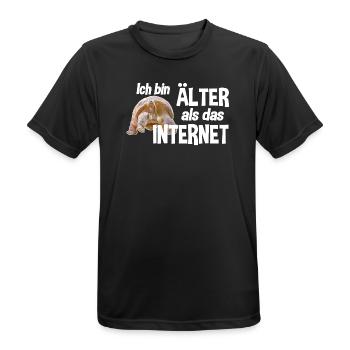 Ich bin älter als das Internet - Schildkröte - Männer T-Shirt atmungsaktiv - Schwarz - Vorne - AI Model Male 178 light (178cm)