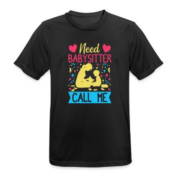 Daycare Need Babysitter Call Me Nanny - Männer T-Shirt atmungsaktiv - Schwarz - Vorne - AI Model Male 178 light (178cm)