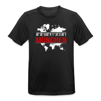 München - Männer T-Shirt atmungsaktiv - Schwarz - Vorne - AI Model Male 178 light (178cm)