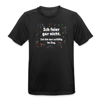 Ich feier gar nicht - Karneval Umzug Spruch - Männer T-Shirt atmungsaktiv - Schwarz - Vorne - AI Model Male 178 light (178cm)