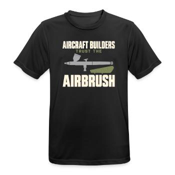 Modellflugzeug Maßstabsflugzeug Modellbaukasten Gi - Männer T-Shirt atmungsaktiv - Schwarz - Vorne - AI Model Male 178 light (178cm)