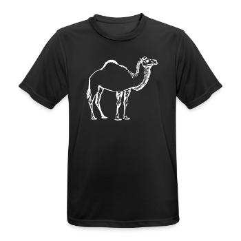 Kamel weiß Geschenk  - Männer T-Shirt atmungsaktiv - Schwarz - Vorne - AI Model Male 178 light (178cm)
